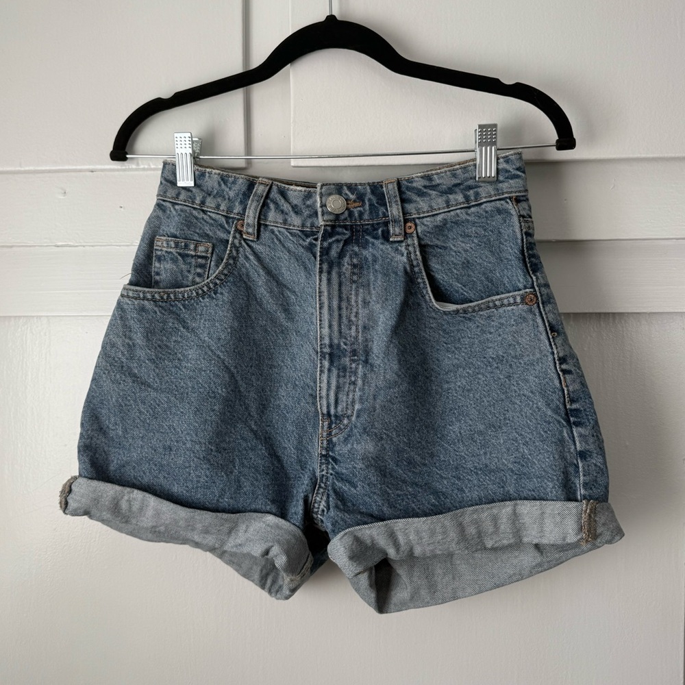 Zara Blue Mom Jean Shorts